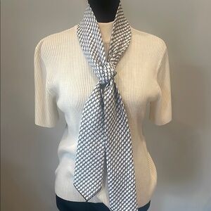 Elegant Blue and White thin  Scarf